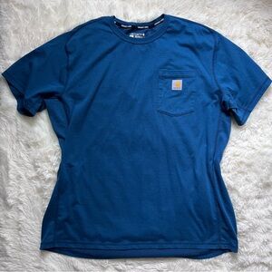 Carhartt “Force” Blue Logo Pocket Tee